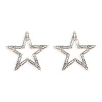 High-end Temperament Flash Diamond Five-pointed Star Hollow Earrings Personality Exaggerated Earrings Wholesale Nihaojewelry main image 1