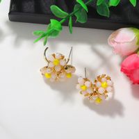 Flower Earrings Color Fresh Overlapping Flower Earrings Cute Temperament Simple Earrings Handmade Bead Earrings Wholesale Nihaojewelry main image 4