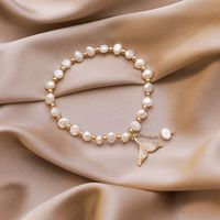 South Korea Simple Sweet Round Bead Bracelet Niche Natural Freshwater Pearl Bracelet Mermaid Tail Jewelry Wholesale Nihaojewelry main image 3