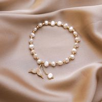 South Korea Simple Sweet Round Bead Bracelet Niche Natural Freshwater Pearl Bracelet Mermaid Tail Jewelry Wholesale Nihaojewelry main image 4