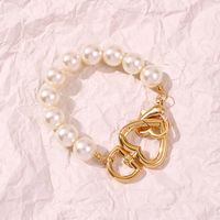 Fashion French Romantic Pearl Bracelet Classic Ladies Temperament Double Love Lock Bracelet Accessories Wholesale Nihaojewelry main image 5