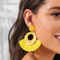 New Jewelry Boho Fashion Sequin Earrings Simple Fan-shaped Tassel Earrings Wholesale Nihaojewelry main image 2