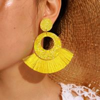 New Jewelry Boho Fashion Sequin Earrings Simple Fan-shaped Tassel Earrings Wholesale Nihaojewelry main image 3