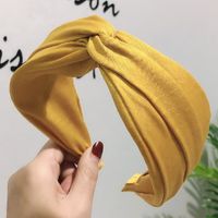 Korean Wave  Fashion Wide-brimmed Solid Color Cross-knotted Fabric Hair Accessories Mori Girl Hair Hoop Wholesale Nihaojewelry sku image 2