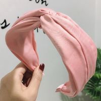 Korean Wave  Fashion Wide-brimmed Solid Color Cross-knotted Fabric Hair Accessories Mori Girl Hair Hoop Wholesale Nihaojewelry sku image 3