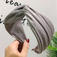 Korean Wave  Fashion Wide-brimmed Solid Color Cross-knotted Fabric Hair Accessories Mori Girl Hair Hoop Wholesale Nihaojewelry sku image 4