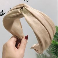 Korean Wave  Fashion Wide-brimmed Solid Color Cross-knotted Fabric Hair Accessories Mori Girl Hair Hoop Wholesale Nihaojewelry sku image 5