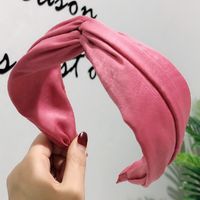 Korean Wave  Fashion Wide-brimmed Solid Color Cross-knotted Fabric Hair Accessories Mori Girl Hair Hoop Wholesale Nihaojewelry sku image 6