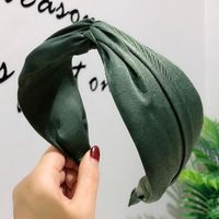 Korean Wave  Fashion Wide-brimmed Solid Color Cross-knotted Fabric Hair Accessories Mori Girl Hair Hoop Wholesale Nihaojewelry sku image 7