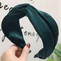 Korean Wave  Fashion Wide-brimmed Solid Color Cross-knotted Fabric Hair Accessories Mori Girl Hair Hoop Wholesale Nihaojewelry sku image 9