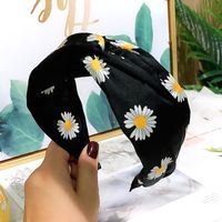 New Korean Popular Small Daisy Fashion Fabric Hair Accessories Wide-brimmed Cross Knotted Fresh Summer Headband Wholesale Nihaojewelry sku image 1