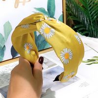 New Korean Popular Small Daisy Fashion Fabric Hair Accessories Wide-brimmed Cross Knotted Fresh Summer Headband Wholesale Nihaojewelry sku image 6