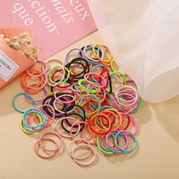 100 Small Candy Color Children's Finger Hair Ring Solid Color High Elasticity Girl's Rubber Band Korean Hair Rope Wholesale Nihaojewelry sku image 1