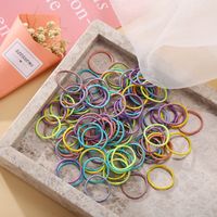 100 Small Candy Color Children's Finger Hair Ring Solid Color High Elasticity Girl's Rubber Band Korean Hair Rope Wholesale Nihaojewelry sku image 2