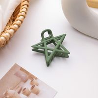 French Retro Catch Clip Large Bath Clip Cute Shower Hairpin Bath Frosted Peas Bean Pentagram Catch Clip Wholesale Nihaojewelry sku image 4
