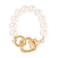 Fashion French Romantic Pearl Bracelet Classic Ladies Temperament Double Love Lock Bracelet Accessories Wholesale Nihaojewelry sku image 1