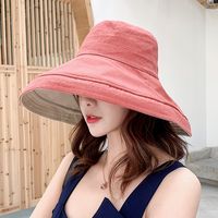 Double-sided Wearing Fisherman Hat Korea Big Brim Hat Solid Color Outdoor Cycling Foldable Sun Hat Wholesale Nihaojewelry main image 1