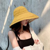 Double-sided Wearing Fisherman Hat Korea Big Brim Hat Solid Color Outdoor Cycling Foldable Sun Hat Wholesale Nihaojewelry main image 6