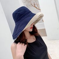 Double-sided Wearing Fisherman Hat Korea Big Brim Hat Solid Color Outdoor Cycling Foldable Sun Hat Wholesale Nihaojewelry main image 5