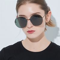 Korea Frameless Metal Big-frame Glasses Round Frame Anti-ultraviolet Round Sunglasses Wholesale Nihaojewelry main image 3