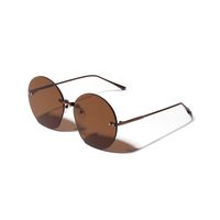 Korea Frameless Metal Big-frame Glasses Round Frame Anti-ultraviolet Round Sunglasses Wholesale Nihaojewelry main image 6