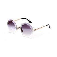 Round Frameless Sunglasses Diamond Cut Glasses Metal Sunglasses Wholesale Nihaojewelry main image 3