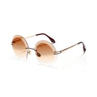 Round Frameless Sunglasses Diamond Cut Glasses Metal Sunglasses Wholesale Nihaojewelry main image 5