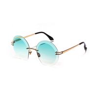 Round Frameless Sunglasses Diamond Cut Glasses Metal Sunglasses Wholesale Nihaojewelry main image 6