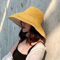 Double-sided Wearing Fisherman Hat Korea Big Brim Hat Solid Color Outdoor Cycling Foldable Sun Hat Wholesale Nihaojewelry sku image 2