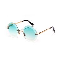 Round Frameless Sunglasses Diamond Cut Glasses Metal Sunglasses Wholesale Nihaojewelry sku image 8