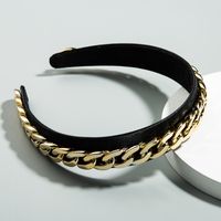 Hot Fabric Headband Chain Decoration Wide-brimmed Korean Simple Fashion Chain Headband main image 3