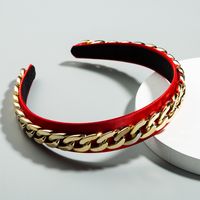 Hot Fabric Headband Chain Decoration Wide-brimmed Korean Simple Fashion Chain Headband main image 5