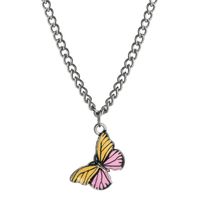 Korea Butterfly Necklace Fashion Color Butterfly Necklace Alloy Dripping Color Matching Temperament Hip Hop Clavicle Chain main image 6