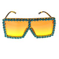 Sunglasses Korean Fashion Tide Diamond Square Sunglasses Anti-ultraviolet Sunglasses Wholesale Nihaojewelry sku image 2