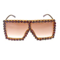 Sunglasses Korean Fashion Tide Diamond Square Sunglasses Anti-ultraviolet Sunglasses Wholesale Nihaojewelry sku image 8