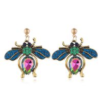 Metal Simple Shine Gemstone Ladybug Fashion Temperament Exaggerated Earrings Wholesale Nihaojewelry main image 3