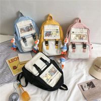 Korean Vintage Sense Girl Soft Sister Cute Cartoon Transparent Bear Card Student Schoolbag Backpack Tide Wholesale Nihaojewelry main image 3