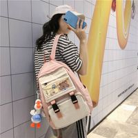 Korean Vintage Sense Girl Soft Sister Cute Cartoon Transparent Bear Card Student Schoolbag Backpack Tide Wholesale Nihaojewelry main image 6