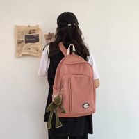 Schult Asche Frauen 2020 Neue Koreanische Version Des Campus Große Kapazität Einfarbige Rucksack Ins Einfache College-stil All-match-rucksack main image 1