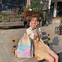 Schoolbag New Korean Fashion Gradient Color Tie-dye Girl Student Schoolbag Backpack Wholesale Nihaojewelry main image 1