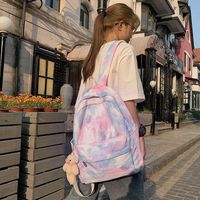 Schoolbag New Korean Fashion Gradient Color Tie-dye Girl Student Schoolbag Backpack Wholesale Nihaojewelry main image 6