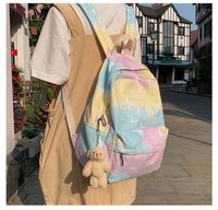 Schult Asche Für Frauen 2020 Neue Koreanische Version Des College-stils Persönlichkeit Farbverlauf Farbe Batik Mädchen Schüler Schult Asche Japanischer Rucksack main image 4