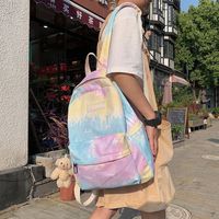 Schoolbag New Korean Fashion Gradient Color Tie-dye Girl Student Schoolbag Backpack Wholesale Nihaojewelry sku image 3
