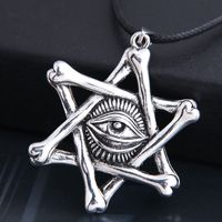 New Fashion Men Domineering Retro Devil's Eye Five-pointed Star Personality Necklace Wholesale Nihaojewelry sku image 1