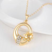 Fashion Style Fashion Personality Alloy Diamond Plated Kc Necklace Earrings Ring Bracelet Four-piece Wholesale Nihaojewelry main image 5
