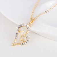New Hollow Letters Love Love Diamond Plating Kc Necklace Earrings Ring Bracelet Four-piece Wholesale Nihaojewelry main image 3