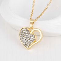 Fashionable And Exquisite Four-piece Korean Fashion Exquisite Love Alloy Diamond Necklace Earring Ring Bracelet Set In Stock Wholesale Nihaojewelry main image 5