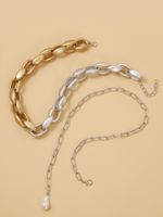 Fashion Alloy Pearl Necklace Pendant Two-piece Clavicle Chain Hot Sale Wholesale Nihaojewelry main image 4