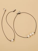 Fashion Jewelry New Accessories Pearl Wax Rope Two-piece Short Necklace Wholesale Nihaojewelry main image 4