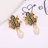 New Retro Frog Earrings Hanging Pearl Earrings Exaggerated Simple Wild Ethnic Ear Jewelry Wholesale Nihaojewelry main image 4